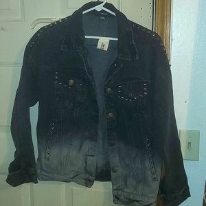 Forever 21 Ombre Denim Jacket w/ studs